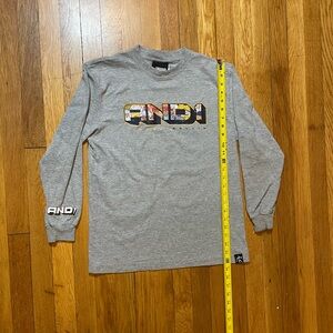 Gray Long Sleeve Shirt with Graphic Logo